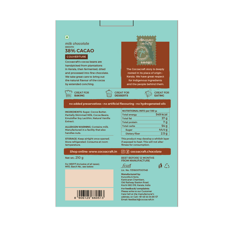 38% Cocoa Milk Chocolate Smooth Couverture - Cocoacraft - Freshmills