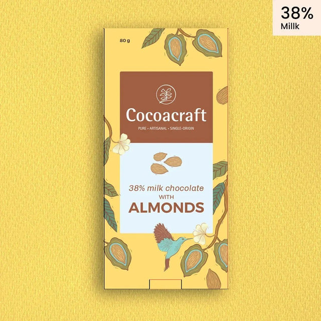 38% Milk Chocolate with Roasted Almonds - Cocoacraft - Freshmills
