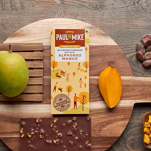 41% Fine Milk Chocolate with Alphonso Mango - Paul & Mike - Freshmills