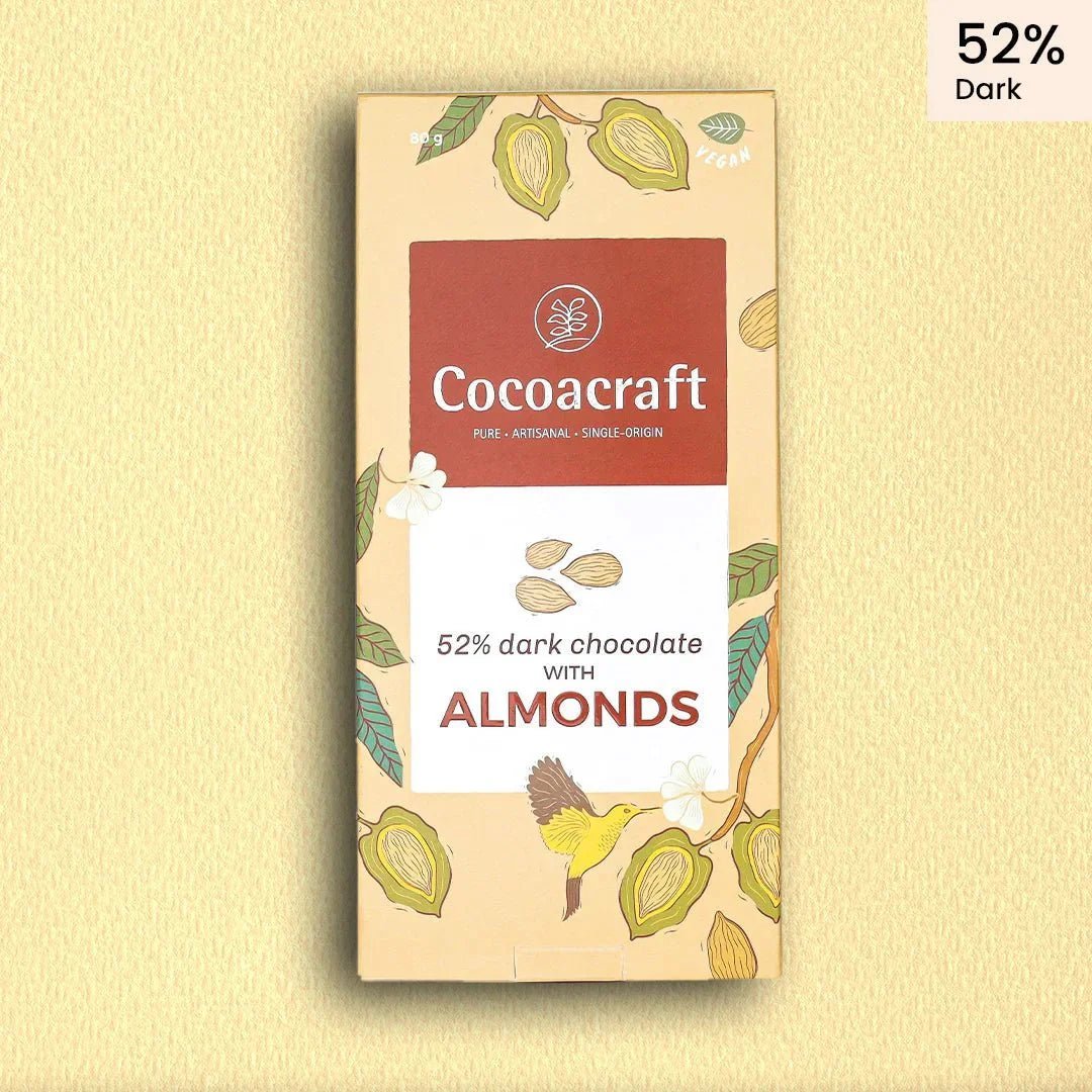 52% Dark Chocolate with Roasted Almonds - Cocoacraft - Freshmills