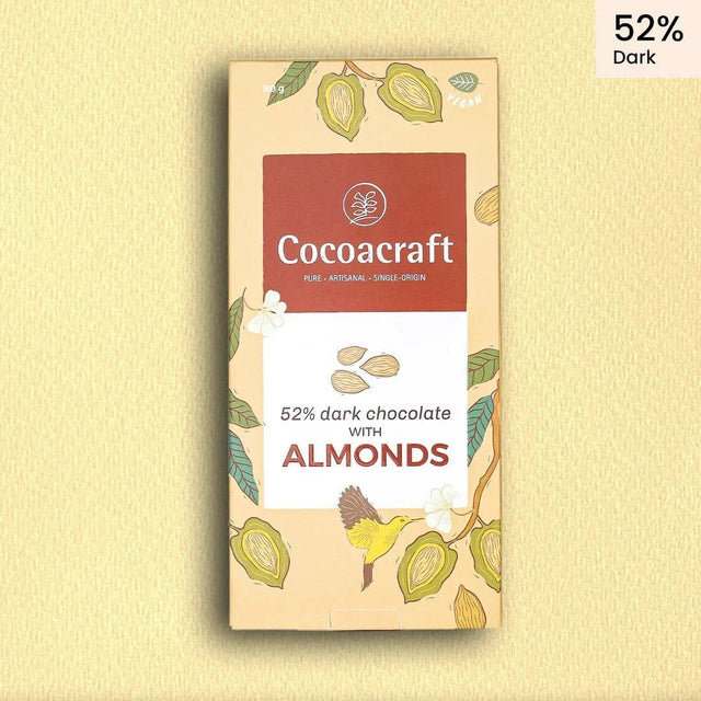 52% Dark Chocolate with Roasted Almonds - Cocoacraft - Freshmills