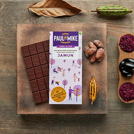 64% Mild Dark Jamun Chocolate - Paul & Mike - Freshmills