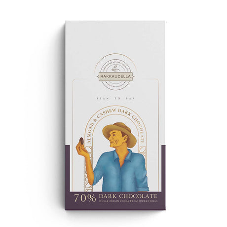 70% DARK ALMOND & CASHEW CHOCOLATE - RAKKAUDELLA - Freshmills