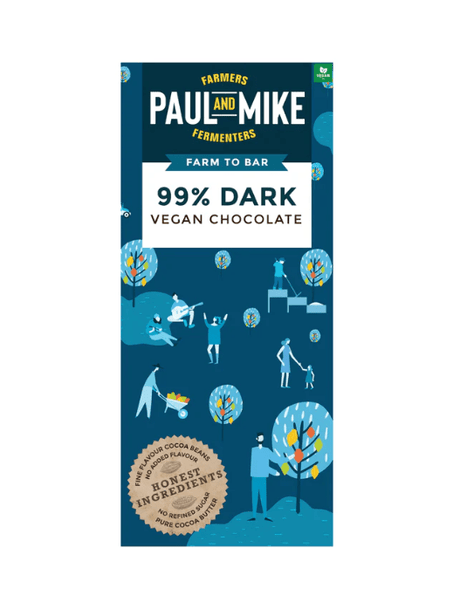 99% Dark Vegan Chocolate - Paul & Mike - Freshmills