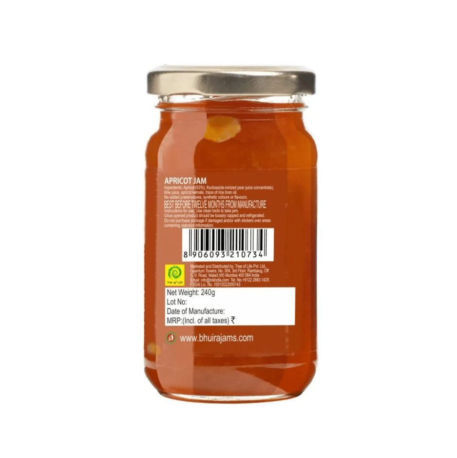 Apricot Jam (No Added Sugar) - Bhuira - Freshmills