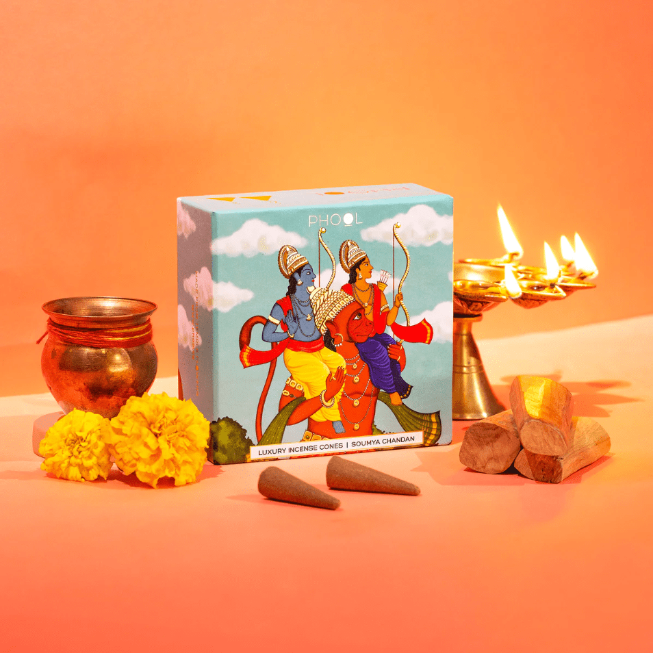 Ayodhya Soumaya Chandan Incense Cones - Phool - Freshmills