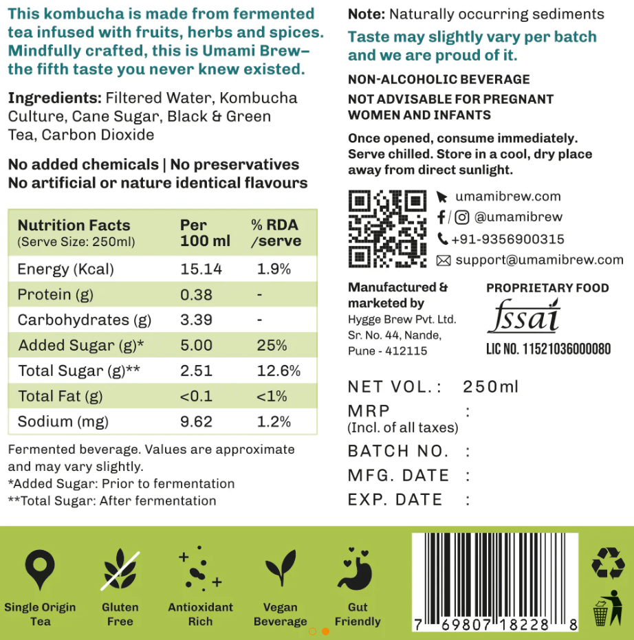 Classic Kombucha - umami brew - Freshmills