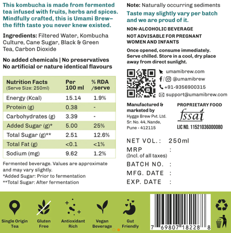 Classic Kombucha - umami brew - Freshmills