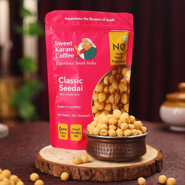 Classic Seedai (Mini Crunchy Balls) - Sweet Karam Coffee - Freshmills
