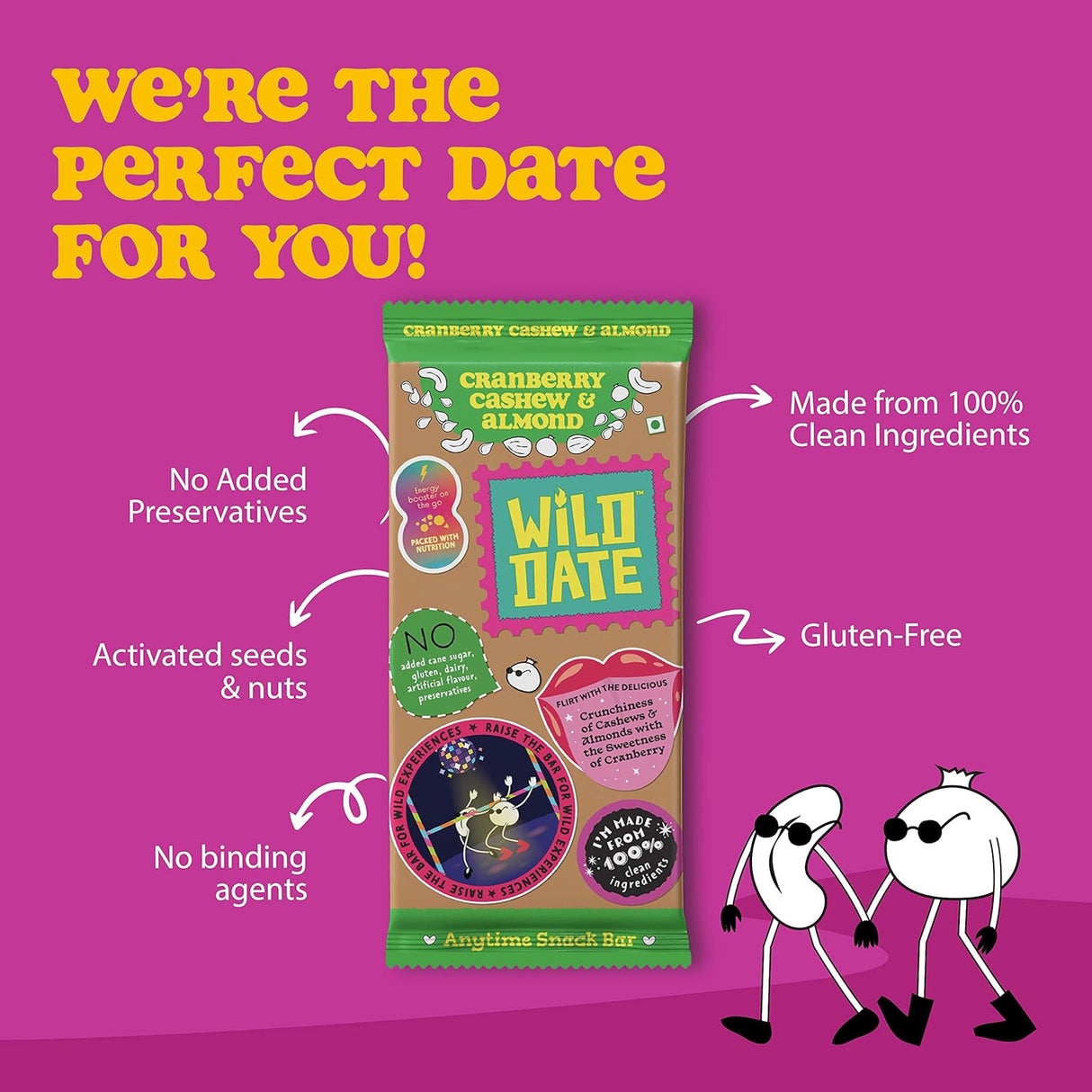 Cranberry Cashew & Almond Bar - wild date - Freshmills