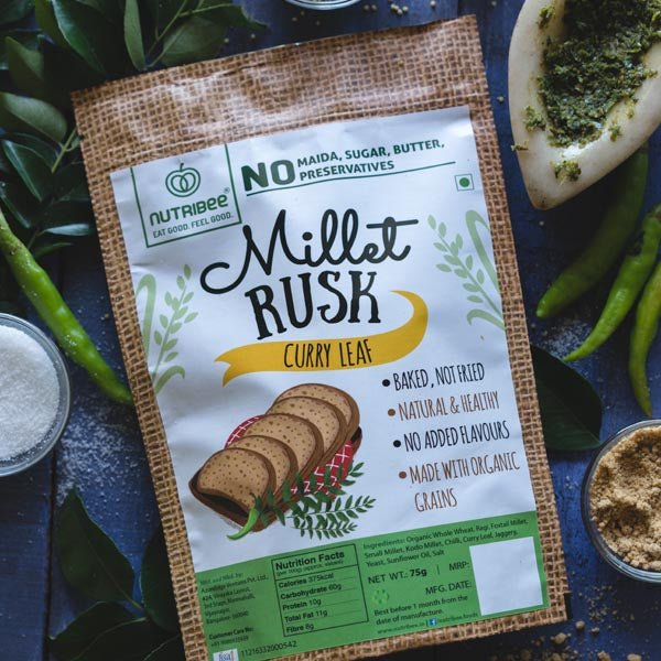 Curry Leaf Millet Rusk - Nutribee - Freshmills