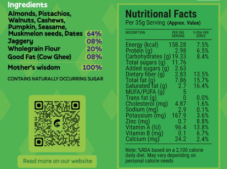 Dryfruit Instant Energy LadduBar - Mama Nourish - Freshmills