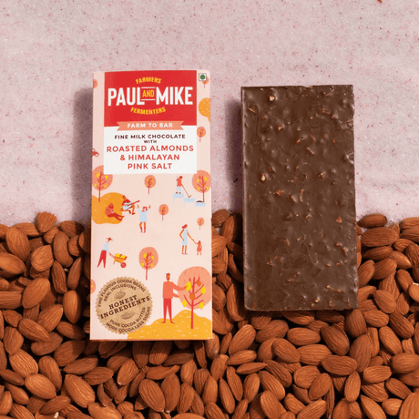 Fine Milk Chocolate with Roasted Almonds and Himalayan Pink Salt - Paul & Mike - Freshmills