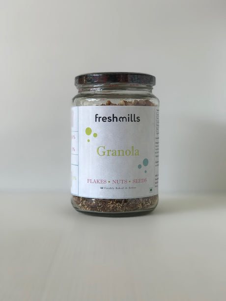 Granola With Puffed Amaranth, Red Rice flakes, Almonds, Figs and Flax Seeds - Freshmills - Freshmills