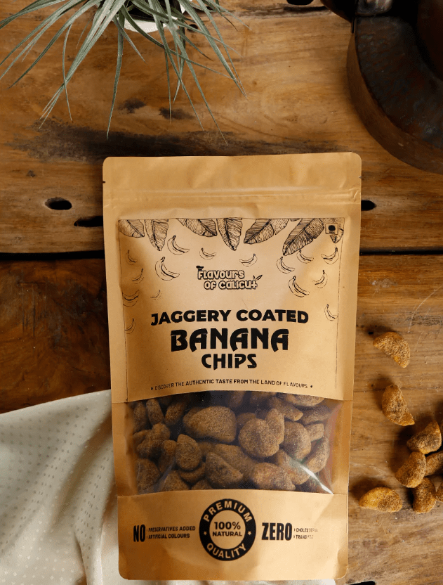 Jaggery Coated Banana Chips 250g - Flavours of Calicut - Freshmills