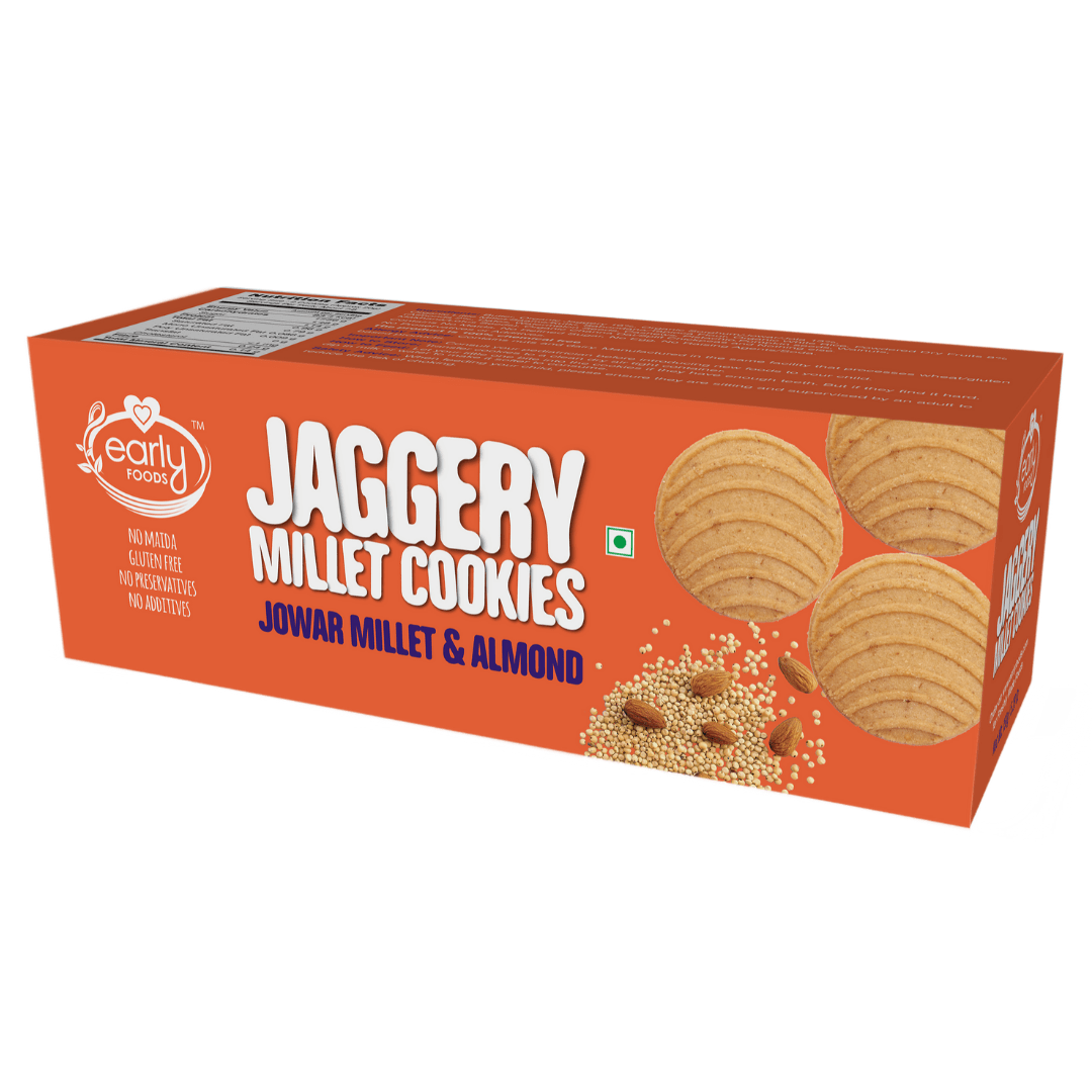 Jowar & Almond Jaggery Cookies - Early Foods - Freshmills