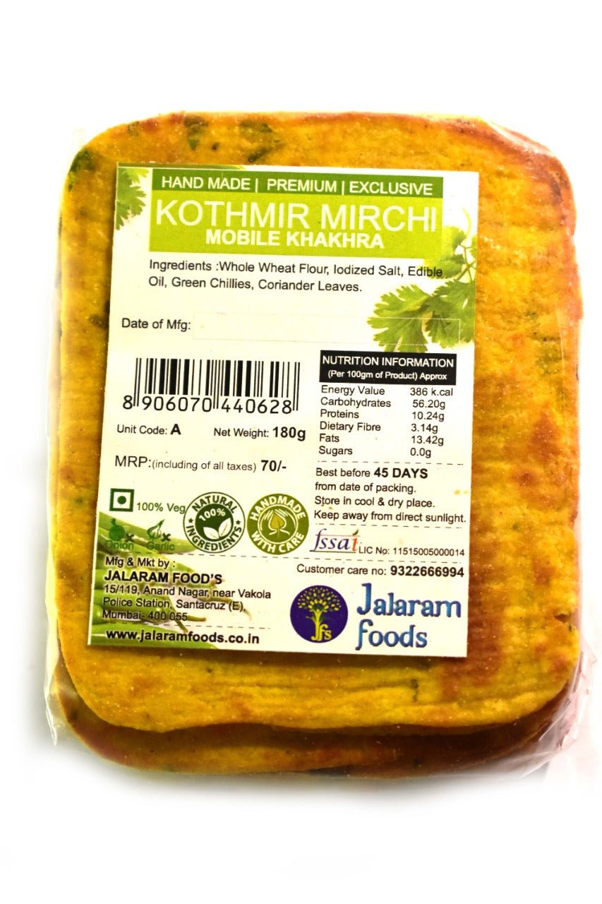 Kothmir Mirchi Khakhra - Jalaram Foods - Freshmills