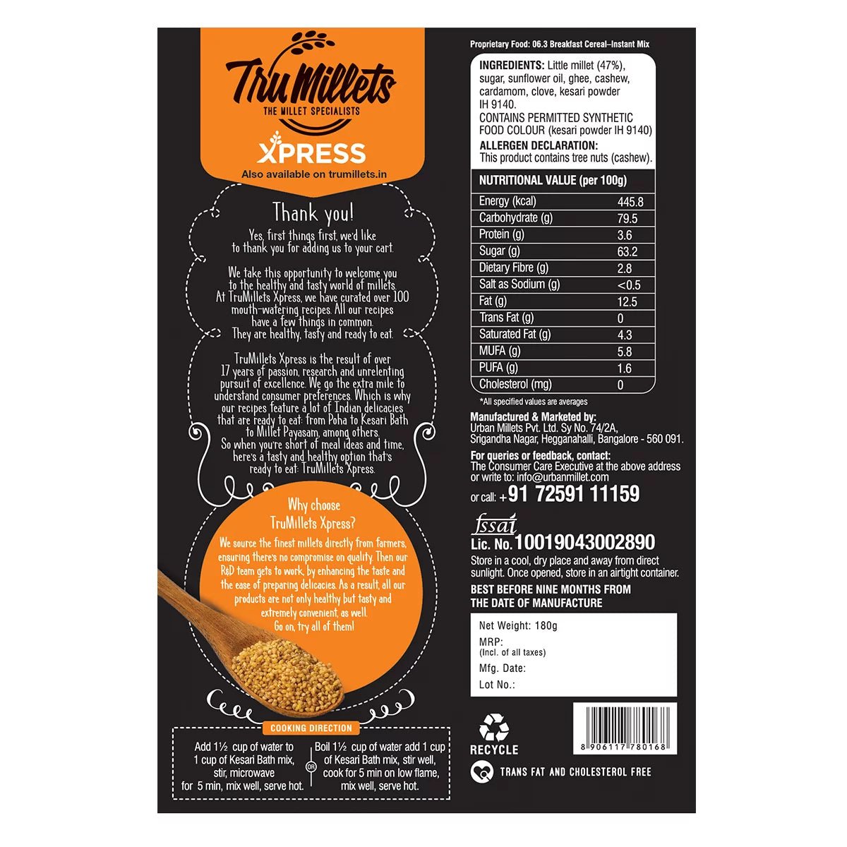 Millet Kesaribath - Tru millets - Freshmills
