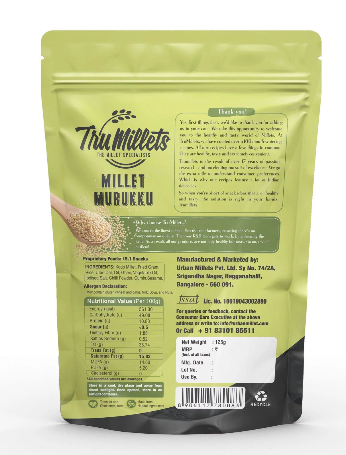 Millet Murukku - Tru millets - Freshmills