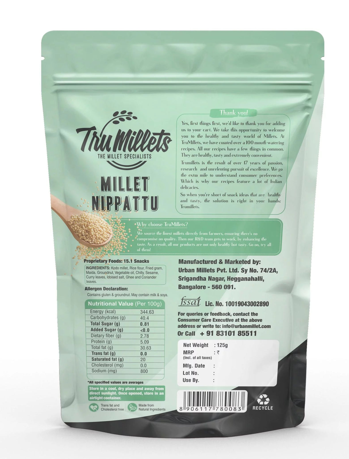 Millet Nippattu - Tru millets - Freshmills