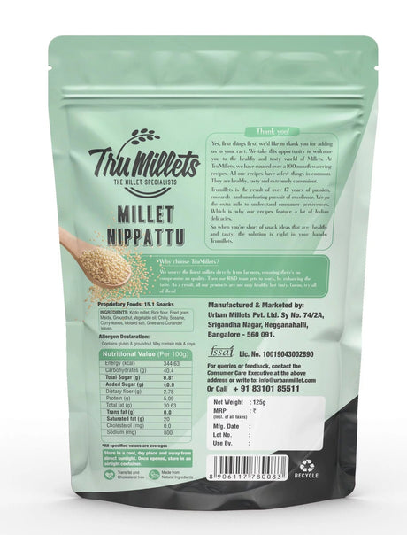 Millet Nippattu - Tru millets - Freshmills
