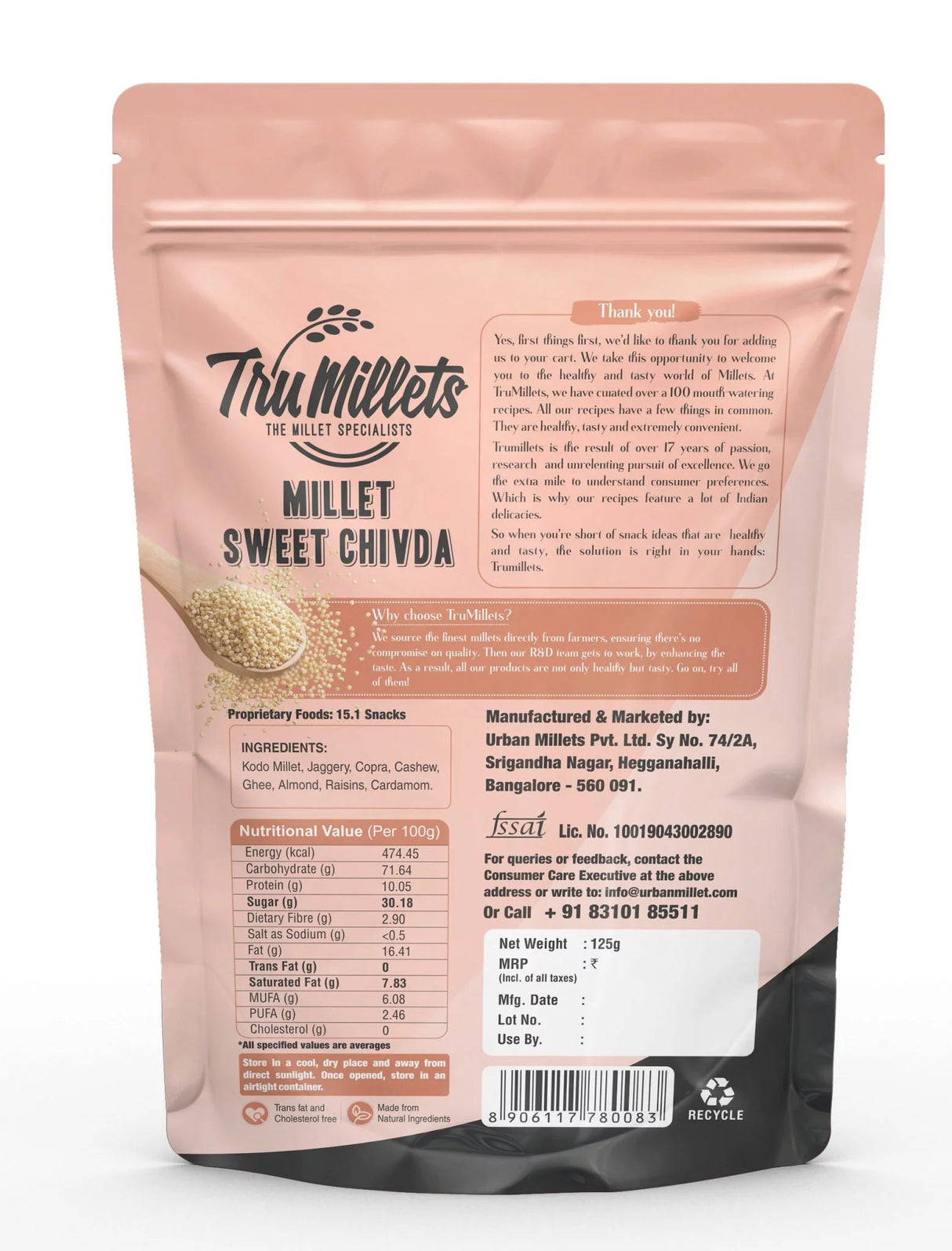 Millet Sweet Chivda - Tru millets - Freshmills