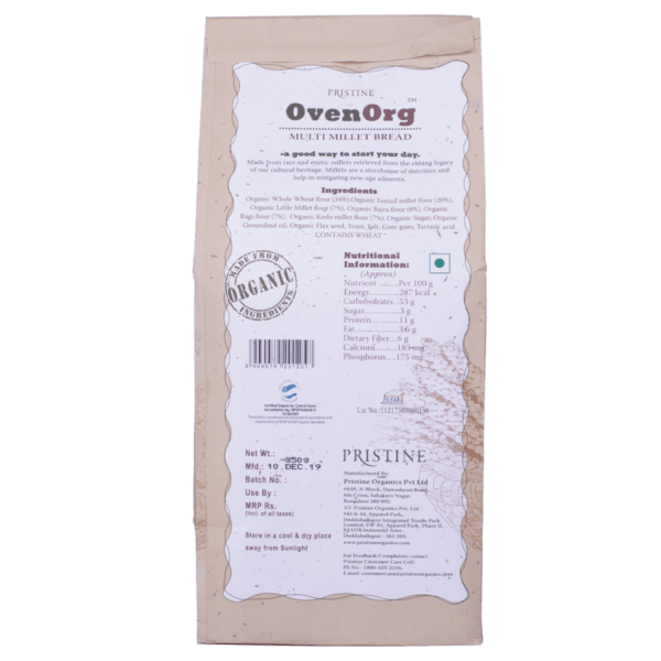 Multi Millet Bread - Pristine OvenOrg - Freshmills