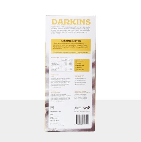 Mylk Chocolate with Pineapple & Paprika - Darkins - Freshmills