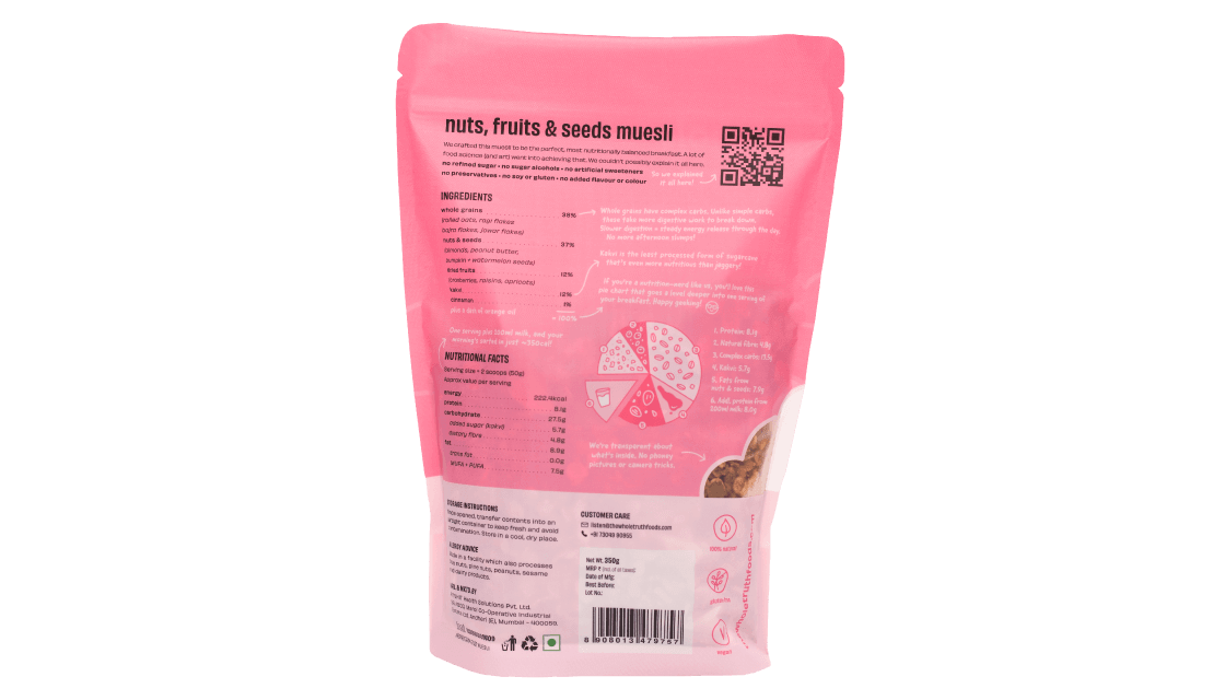 Nuts, Fruits & Seeds Muesli - The Whole Truth - Freshmills