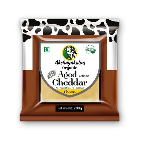 Organic Aged Cheddar Cheese - Akshayakalpa - Freshmills