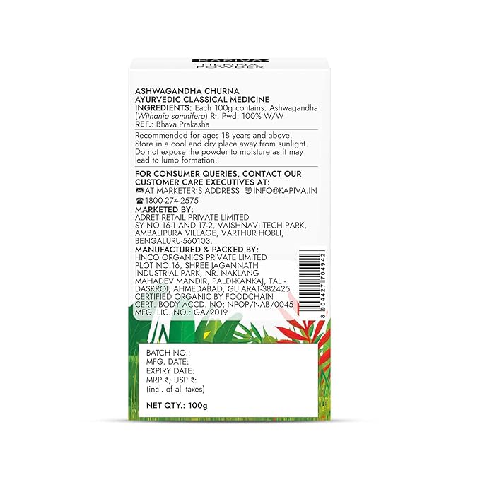 Organic Ashwagandha Powder - Kapiva - Freshmills