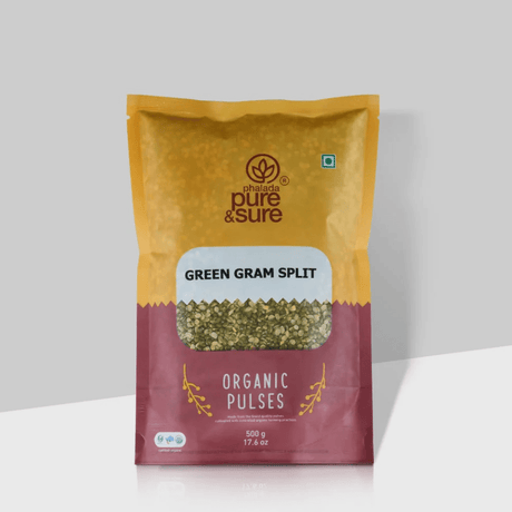 Organic Green Gram Split - Phalada Pure & Sure - Freshmills