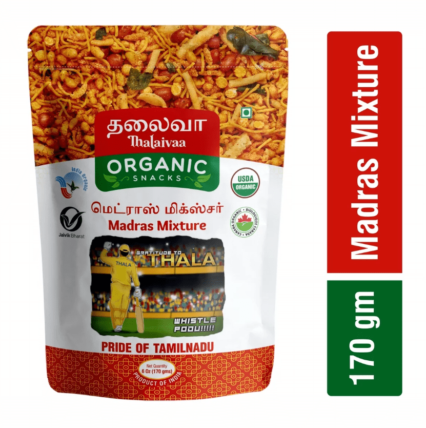 Organic Madras Mixture - Thalaivaa Snacks - Freshmills