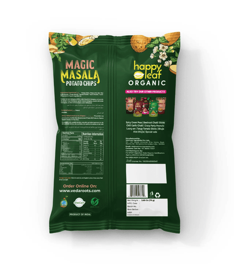 Organic Masala Potato Chips - Happy Leaf Snacks - Freshmills