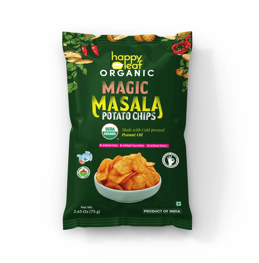 Organic Masala Potato Chips - Happy Leaf Snacks - Freshmills