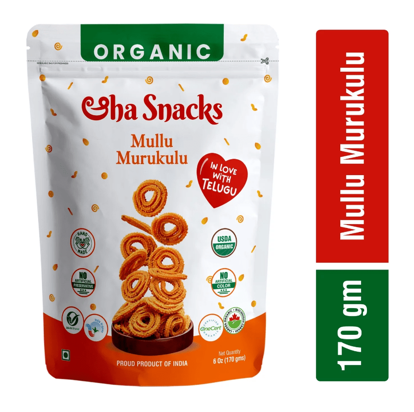 Organic Mullu Murukulu - Aha Snacks - Freshmills