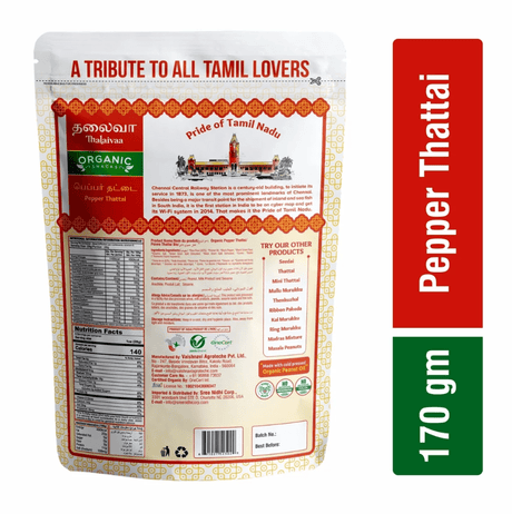 Organic Pepper Thattai - Thalaivaa Snacks - Freshmills