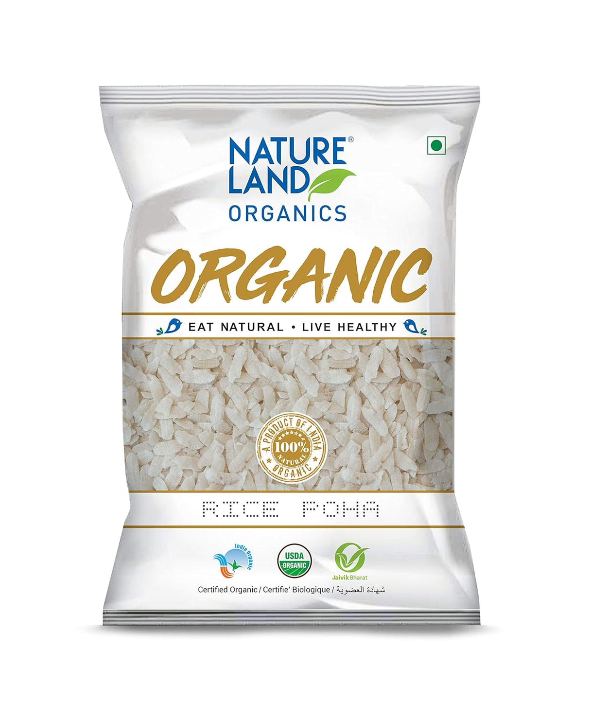 Organic Rice Poha - Nature Land - Freshmills