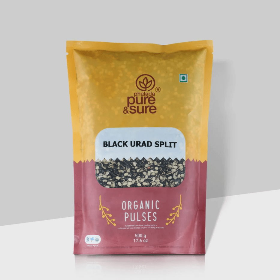 Organic Urad Dal Split - Black - Phalada Pure & Sure - Freshmills