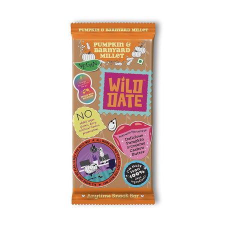 Pumpkin and Barnyard Millet Bar - wild date - Freshmills