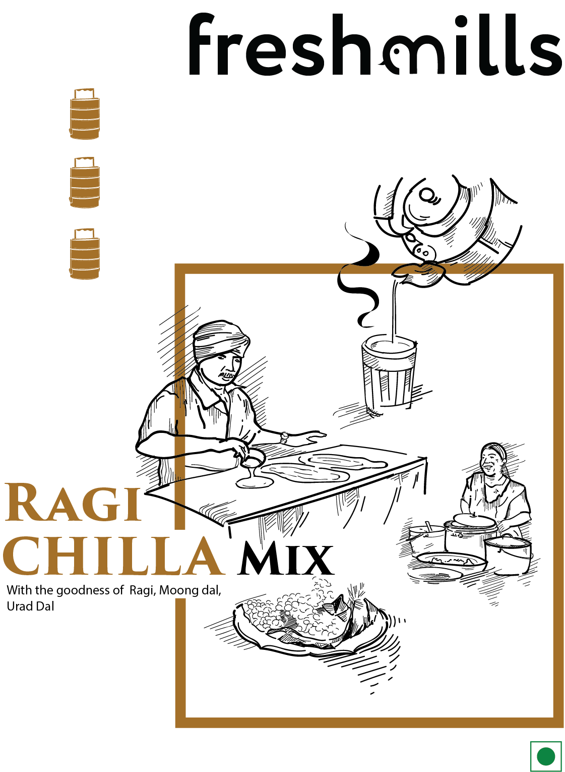 Ragi Chilla Mix 500g - Freshmills - Freshmills