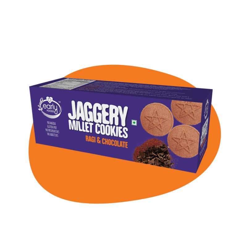 Ragi & Chocolate Jaggery Cookies - Early Foods - Freshmills