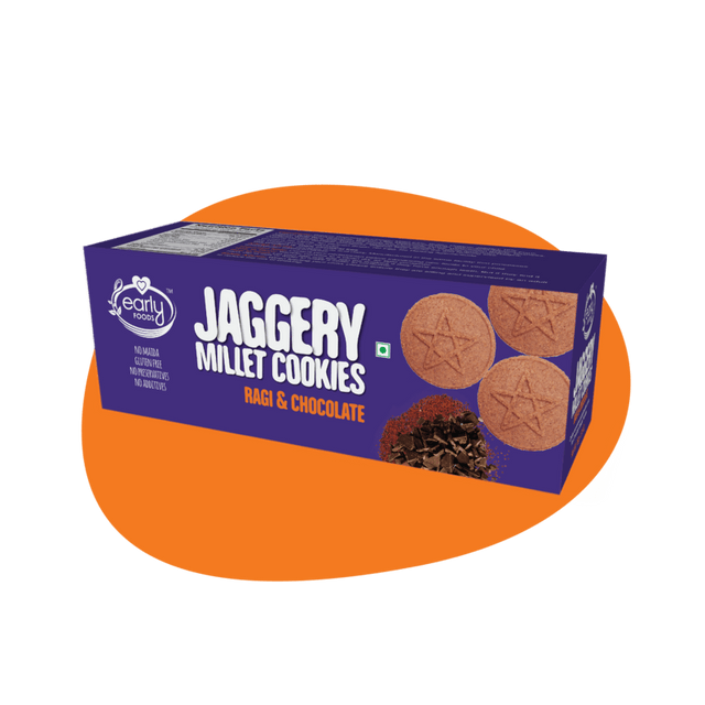 Ragi & Chocolate Jaggery Cookies - Early Foods - Freshmills