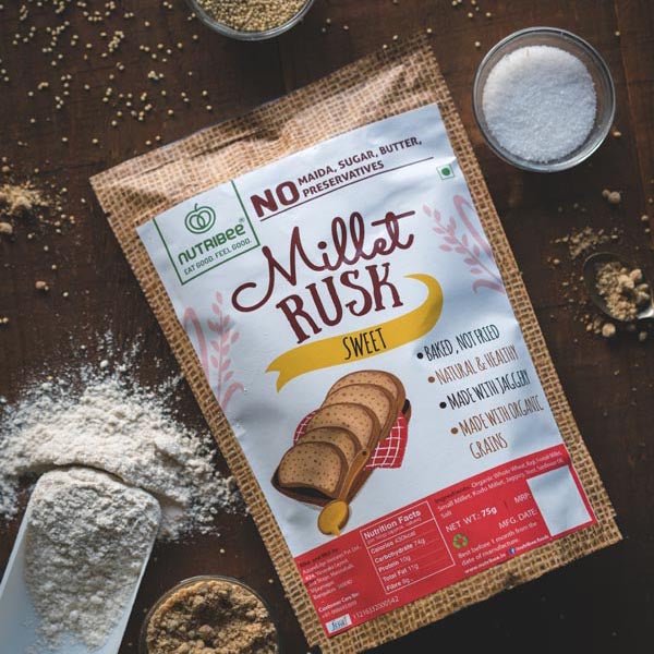 Sweet Millet Rusk - Nutribee - Freshmills