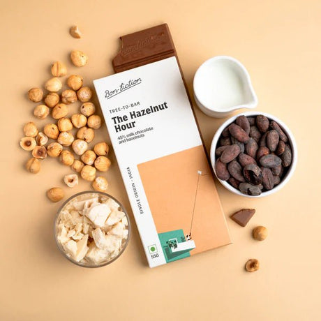 The Hazelnut Hour 45% Milk Hazelnut Chocolate - Bon Fiction - Freshmills