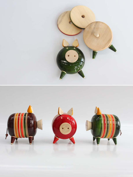 THE OINKSTON 4 COASTER SET - Varnam Craft Collective - Freshmills