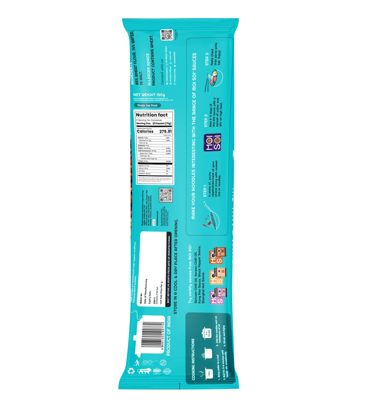 Whole Wheat Noodles - Moi Soi - Freshmills