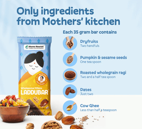 Wholesome Millet LadduBar - Mama Nourish - Freshmills