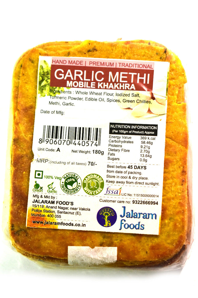 Jalaram Foods Mobile Khakhra - Garlic Methi