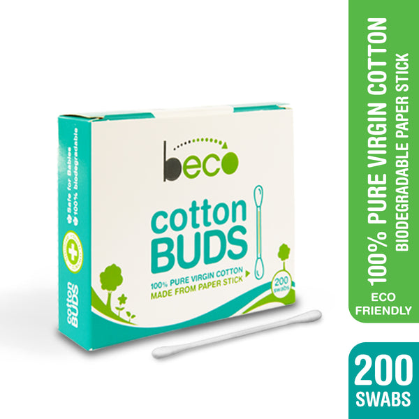 Eco-friendly Cotton Buds with Paper Stick- 200 Swabs Pack